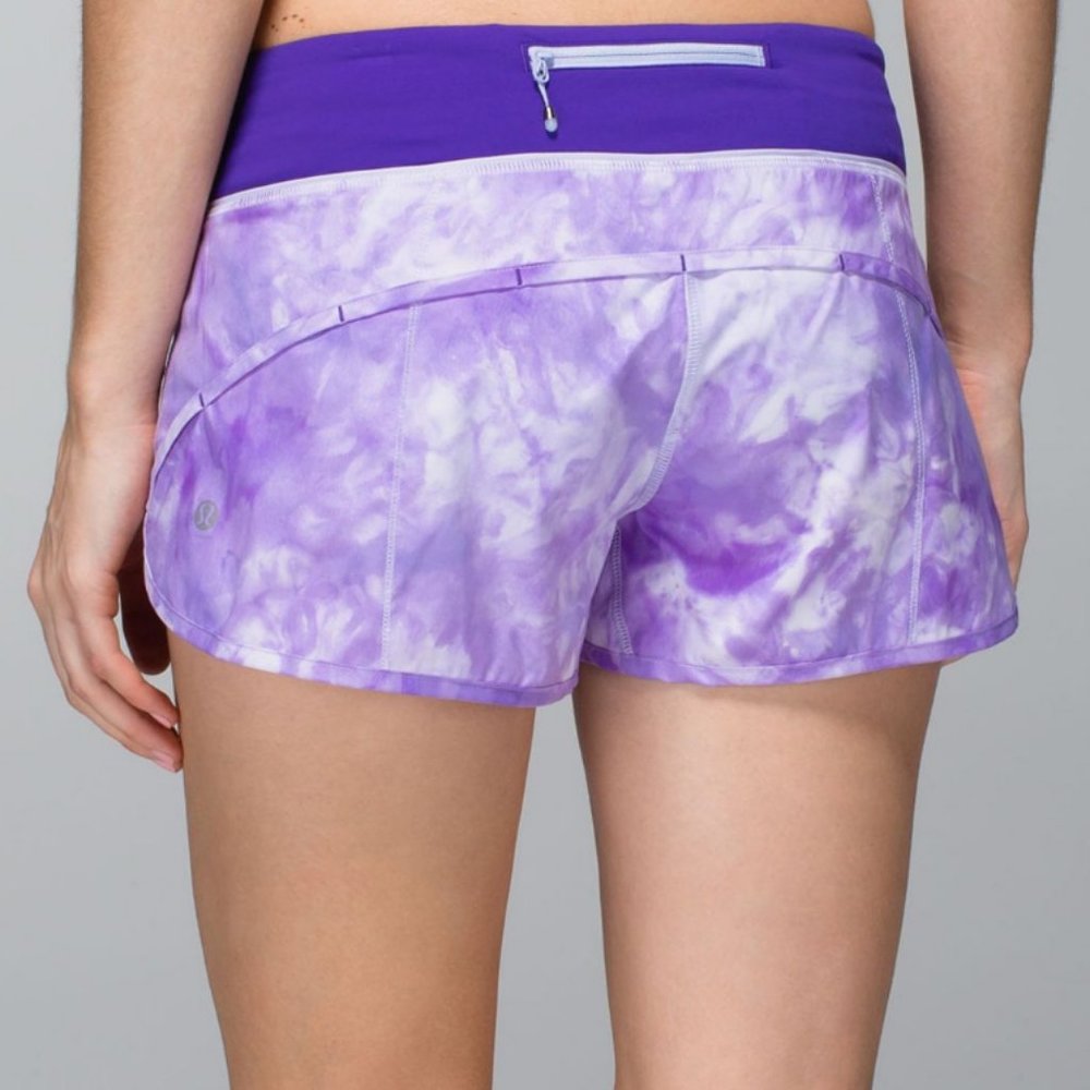 lululemon tie dye speed shorts 2.5" size: 4